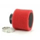 Filtre double mousse rouge dirt bike avec collier